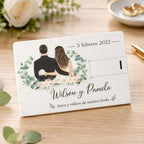 Pendrive Personalizado Para Fotos Y Videos De Matrimonio Plateado Matrimonio
