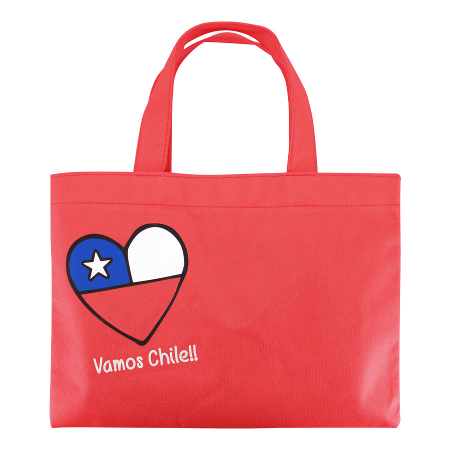 Bolsa TNT “Vamos Chile” 40×30 cm – Reutilizable para Fiestas Patrias y Eventos