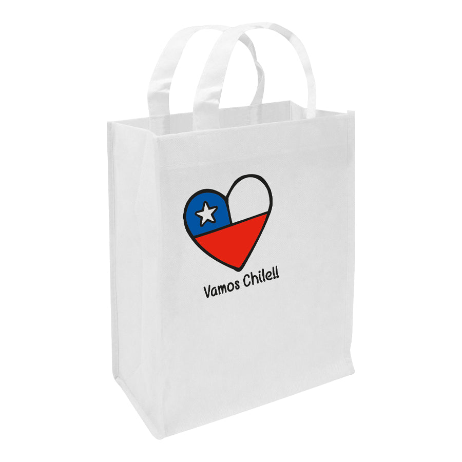 Bolsa TNT “Vamos Chile” 40×30 cm – Reutilizable para Fiestas Patrias y Eventos