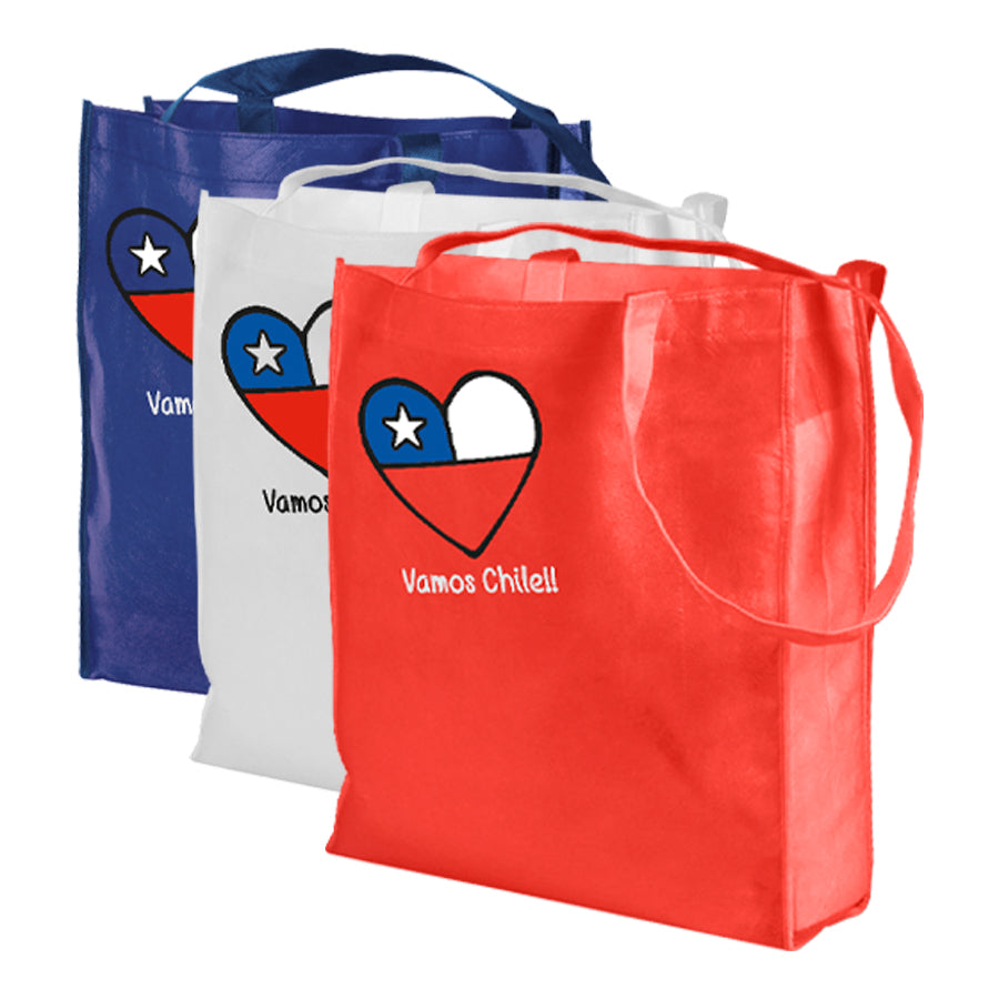Bolsa TNT “Vamos Chile” 40×30 cm – Reutilizable para Fiestas Patrias y Eventos
