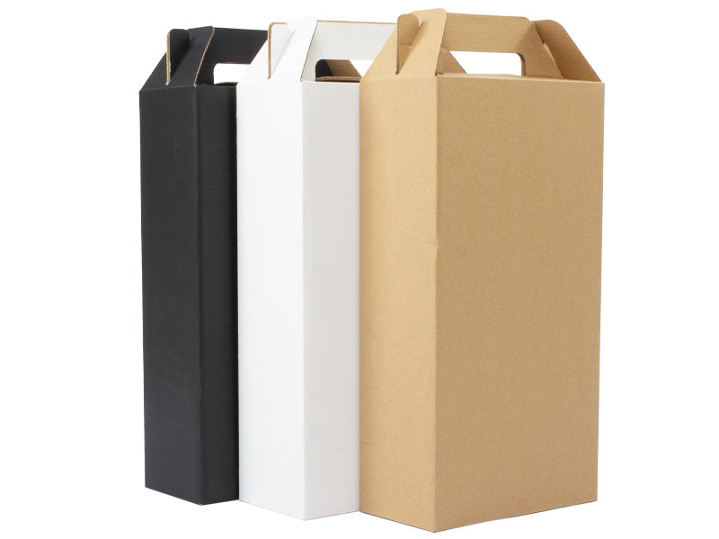 Caja autoarmable con asas, para 2 botellas de Vino