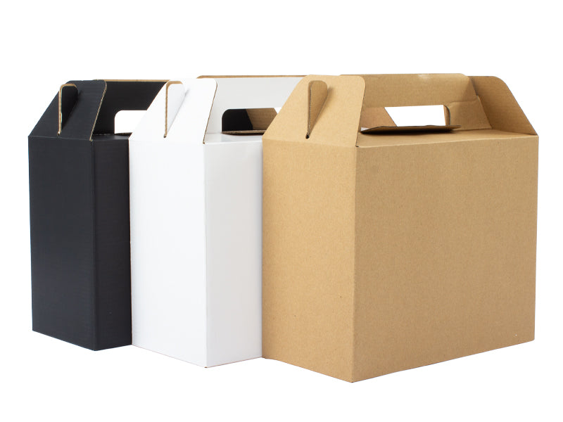 Caja autoarmable con asas, 25x20x12 cm