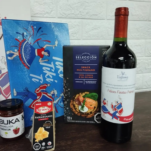 CAJA DIECIOCHERA GOURMET CON TABLA VIVA CHILE