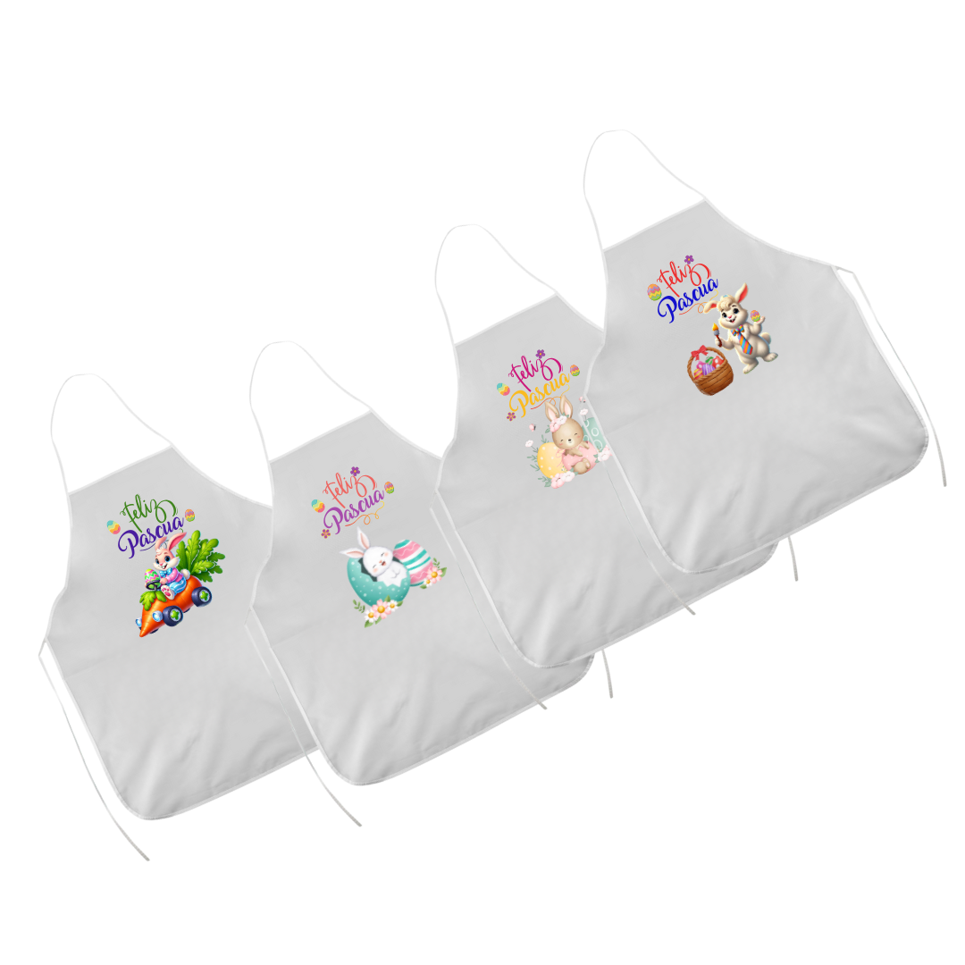 PACK 12 DELANTALES DE TNT CONEJITO DE PASCUA