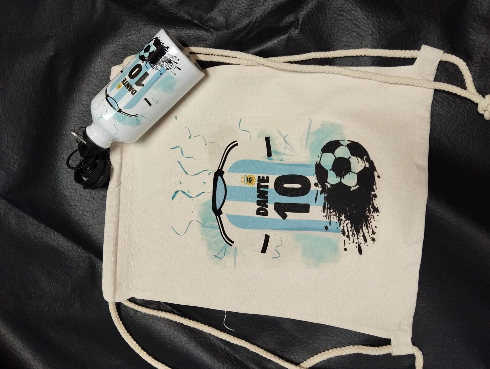 PACK MORRAL ALGODÓN + BOTELLA DE AGUA PERSONALIZADOS