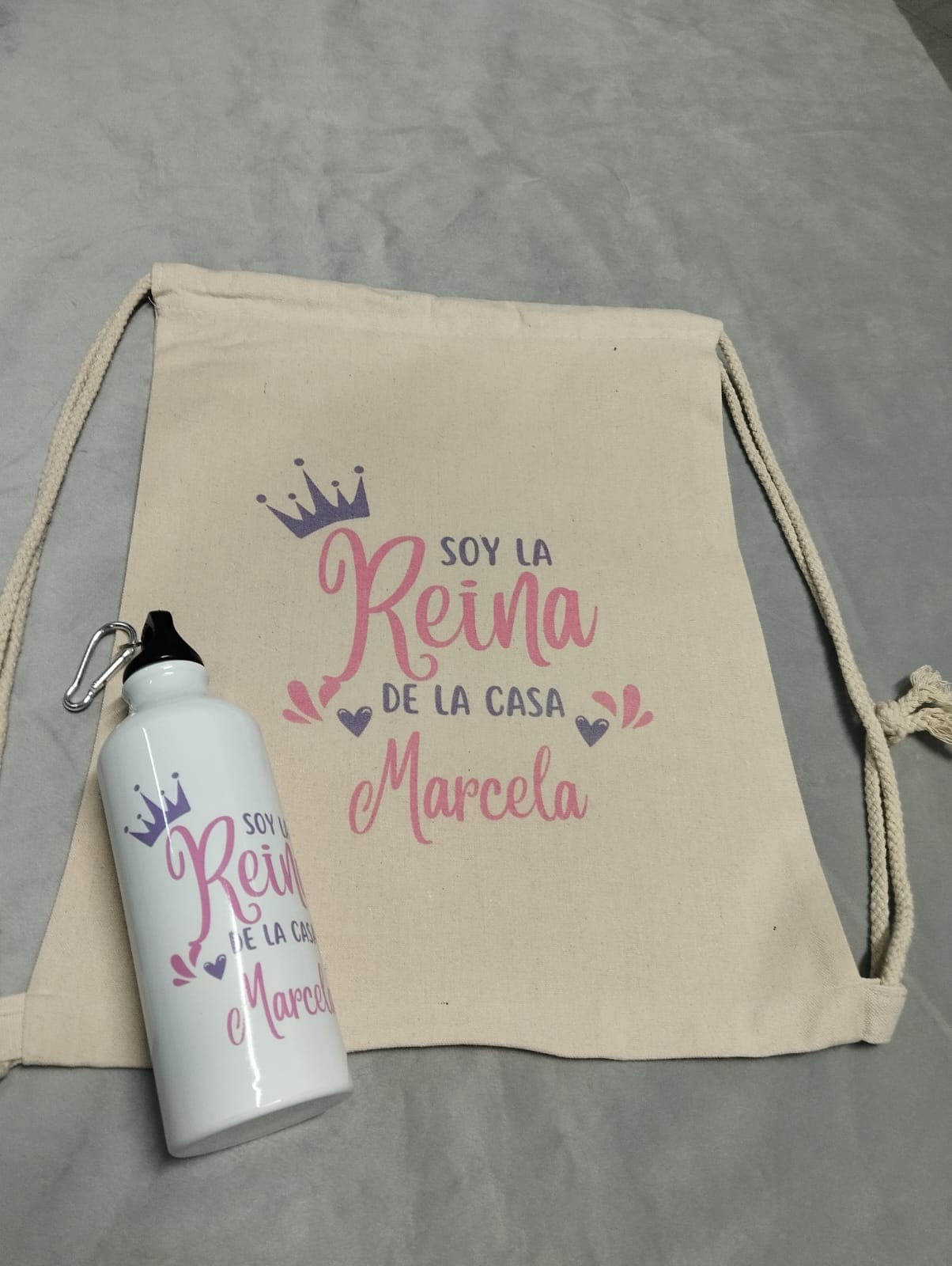 PACK MORRAL ALGODÓN + BOTELLA DE AGUA PERSONALIZADOS