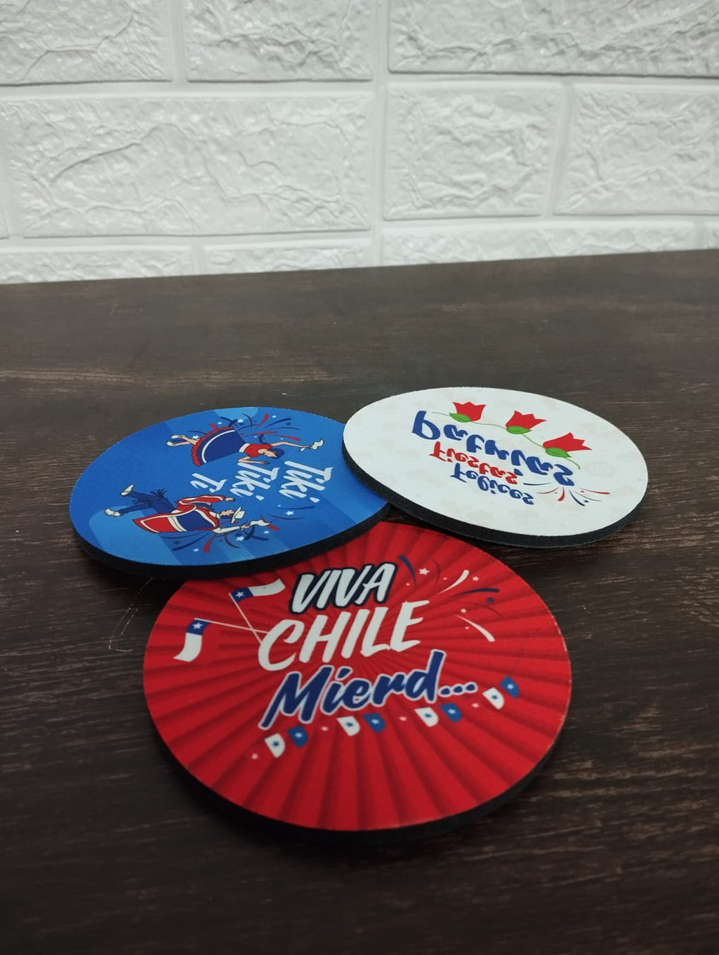 Posavasos Fiestas Patrias Chile (Pack 6unidades)