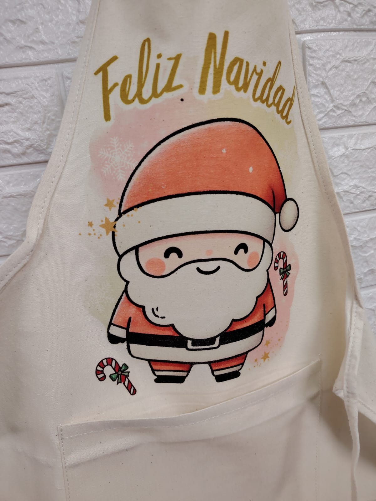 Delantal navideño 100% algodon