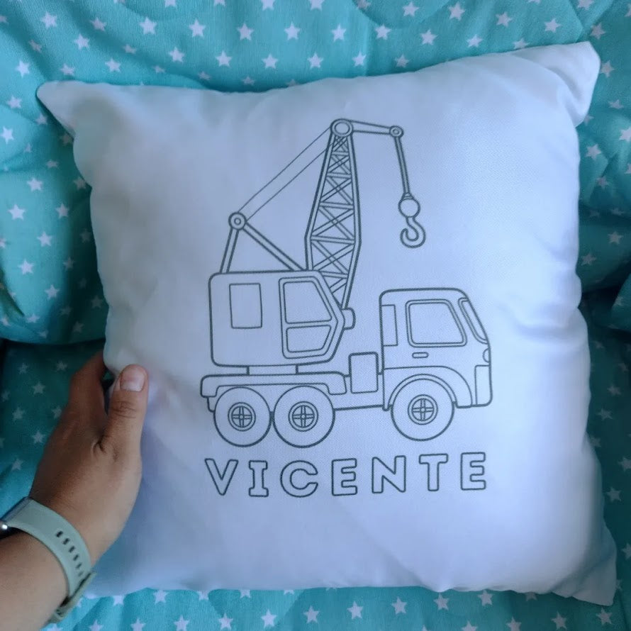 Cojín pintable personalizado + 12 lapices Acuarelables