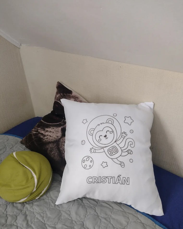 Cojín pintable personalizado + 12 lapices Acuarelables