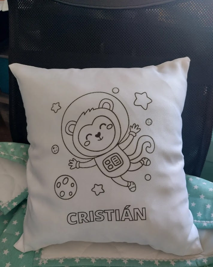 Cojín pintable personalizado + 12 lapices Acuarelables