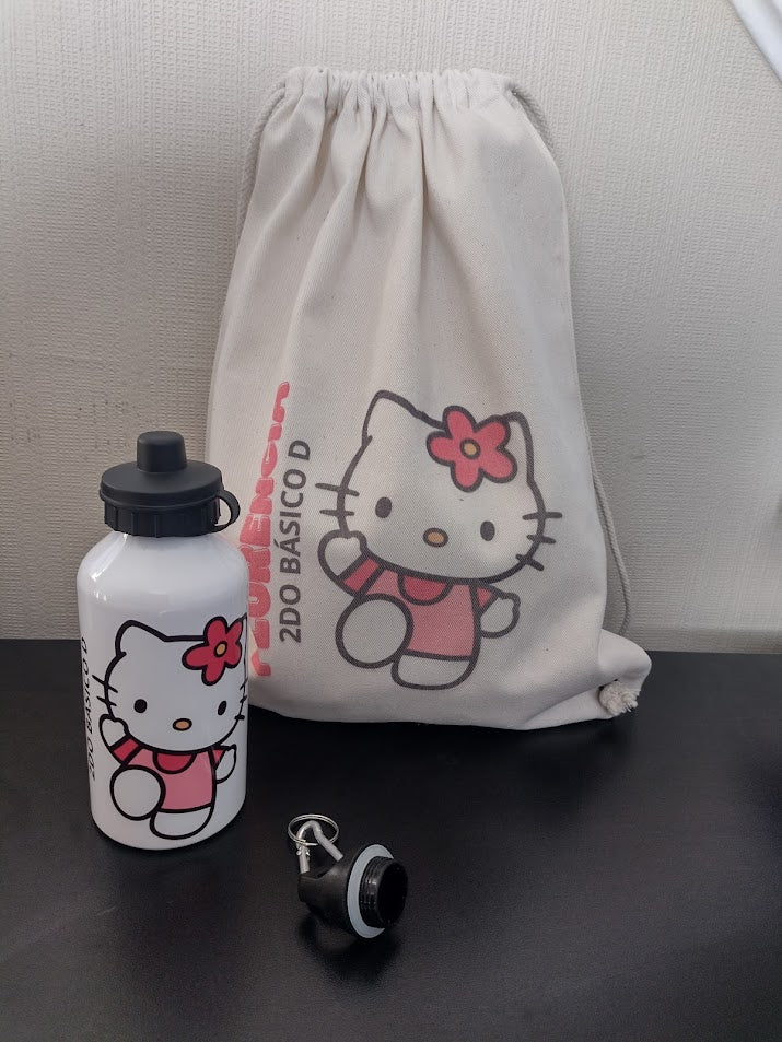 PACK MORRAL ALGODÓN + BOTELLA DE AGUA PERSONALIZADOS