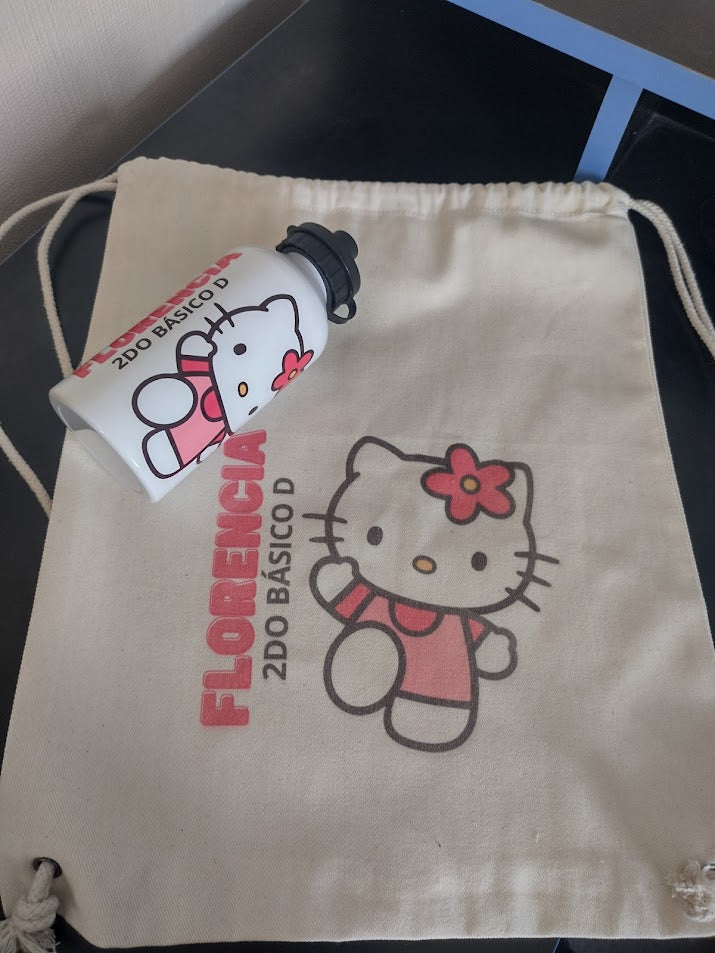 PACK MORRAL ALGODÓN + BOTELLA DE AGUA PERSONALIZADOS