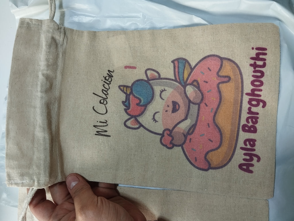 Saquito de algodón personalizado para la colación