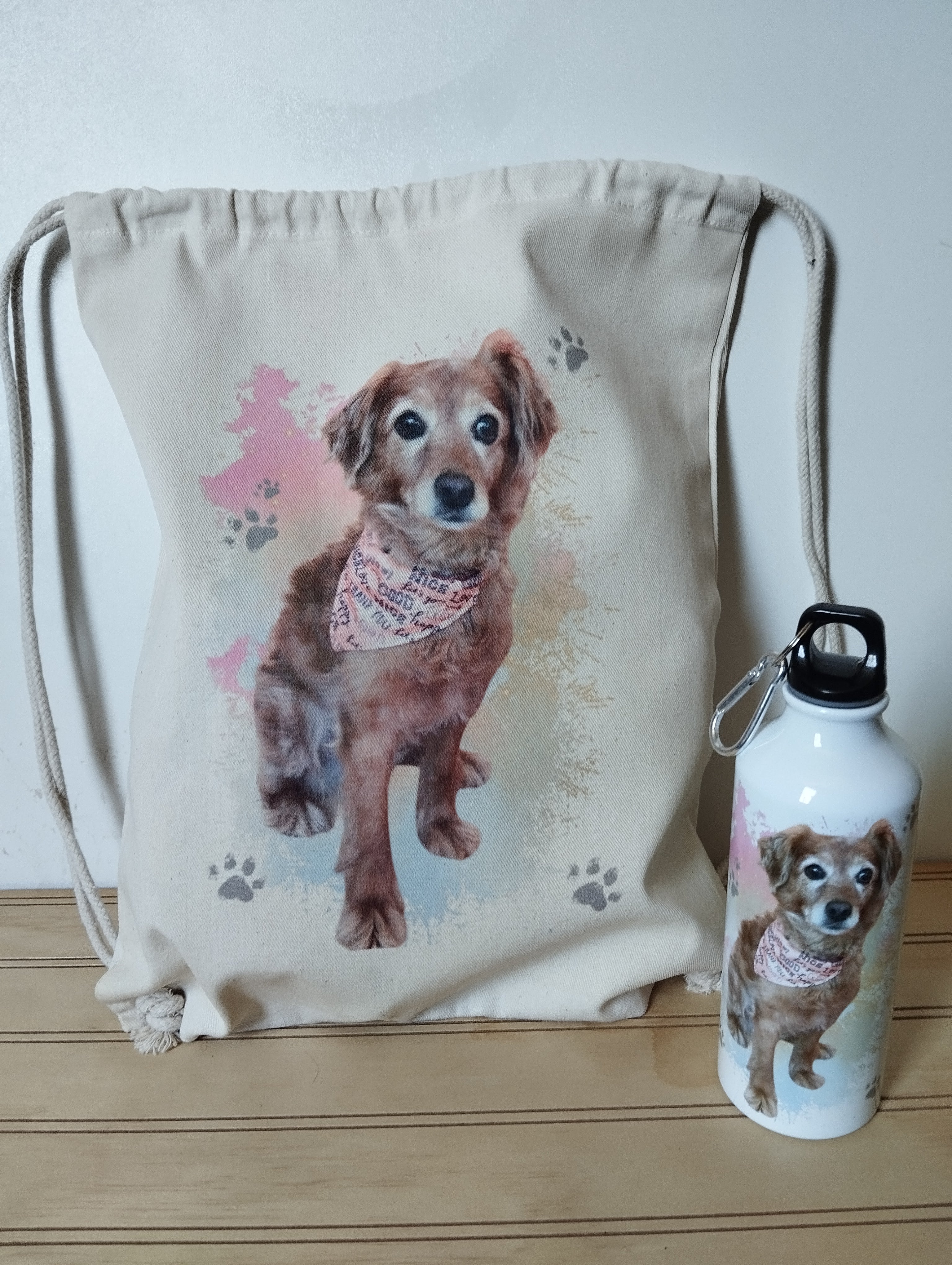 PACK MORRAL ALGODÓN + BOTELLA DE AGUA PERSONALIZADOS