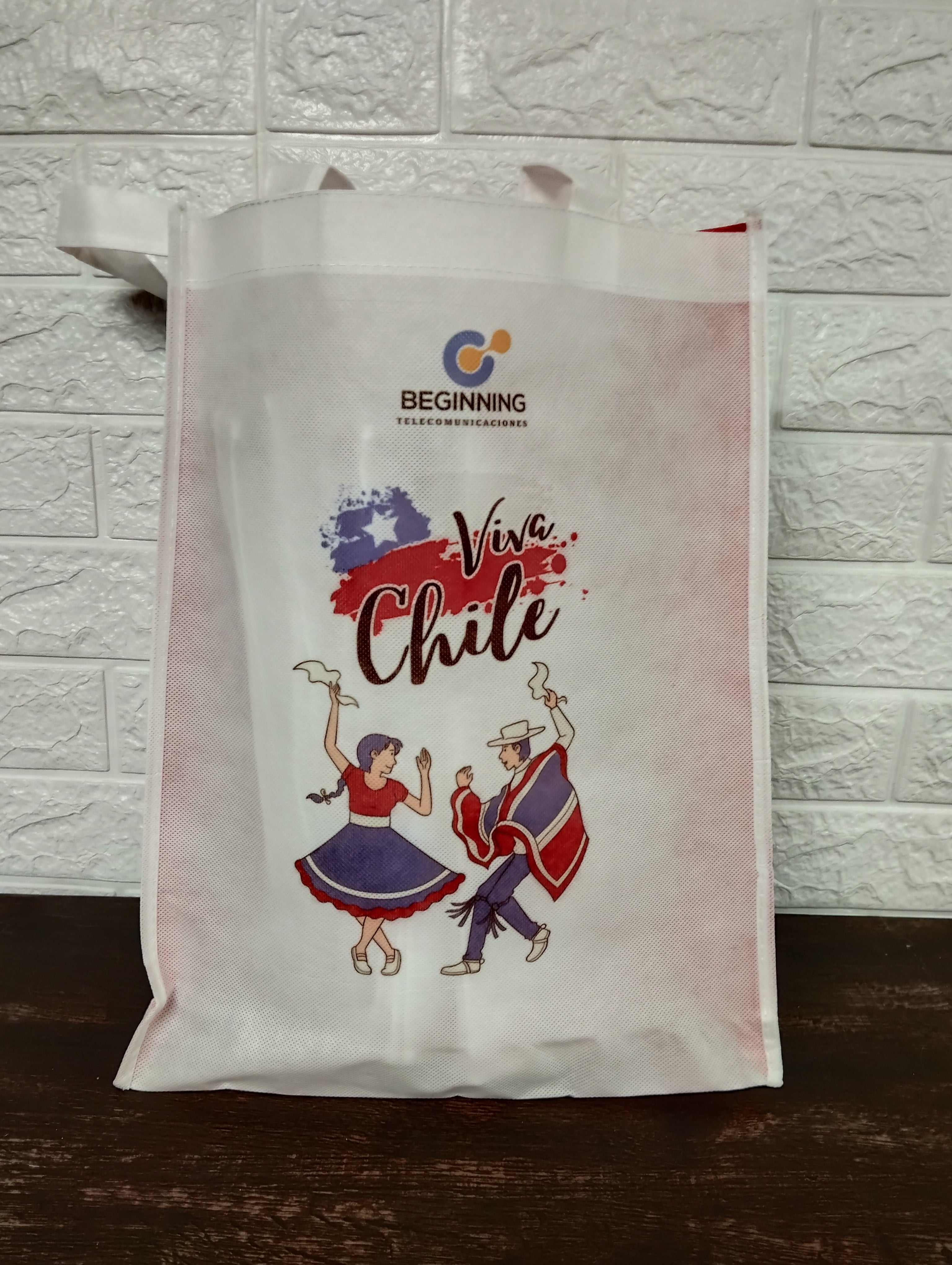 Bolsa TNT Reutilizable “Viva Chile” Fiestas Patrias – Pack 12 Unidades
