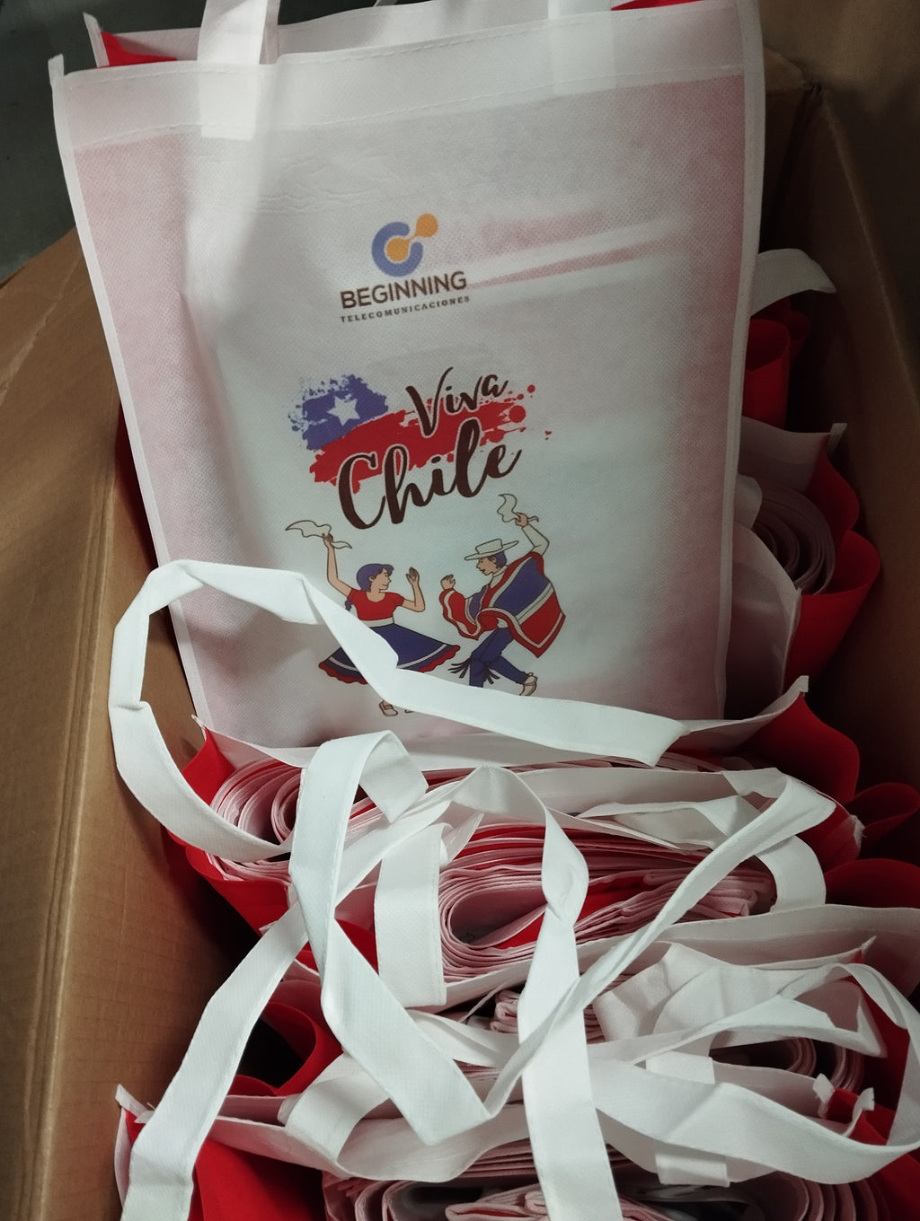 Bolsa TNT Reutilizable “Viva Chile” Fiestas Patrias – Pack 12 Unidades