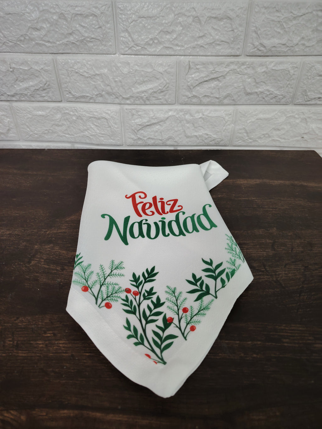 Pack de 6 Servilletas de Tela Blanca para Navidad