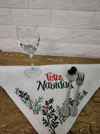 Pack de 6 Servilletas de Tela Blanca para Navidad
