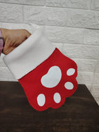 Bota Navideña con Forma de Patita para Mascotas