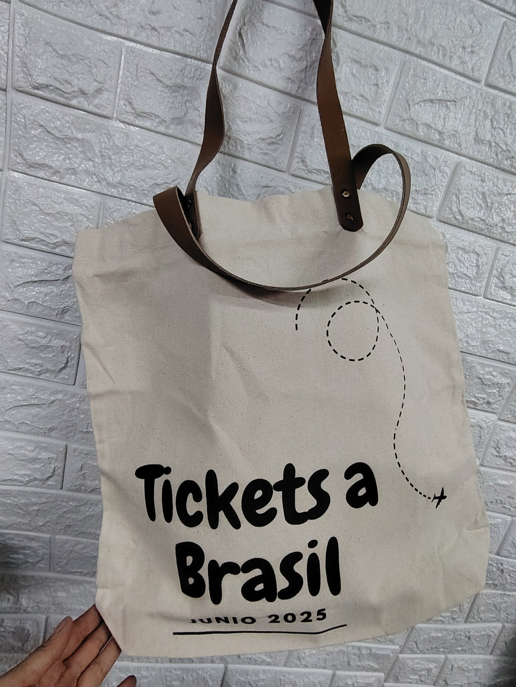 Bolsa de Compras 10oz Canvas asas Cuero