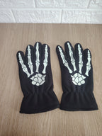 Guantes neon de calavera para disfraz de halloween