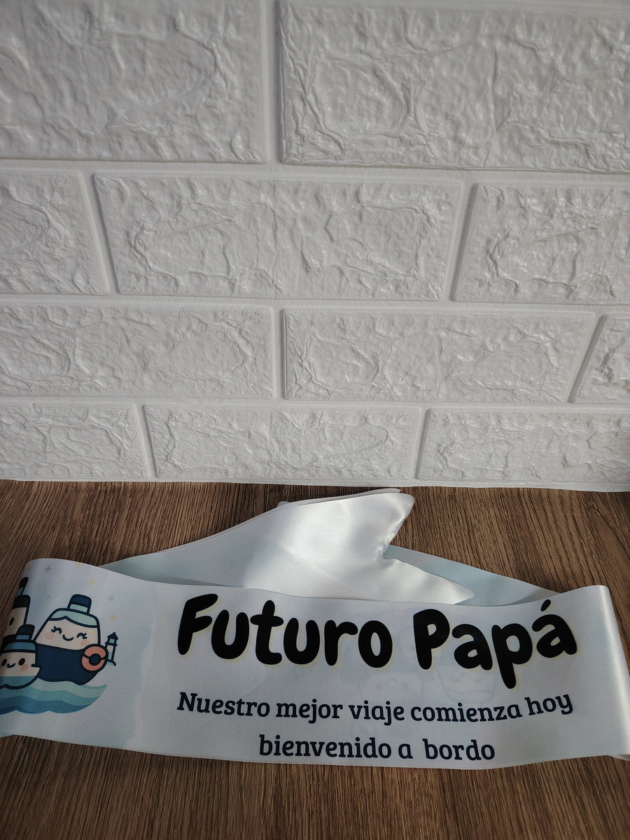 Banda personalizada Futuro Papá para baby shower