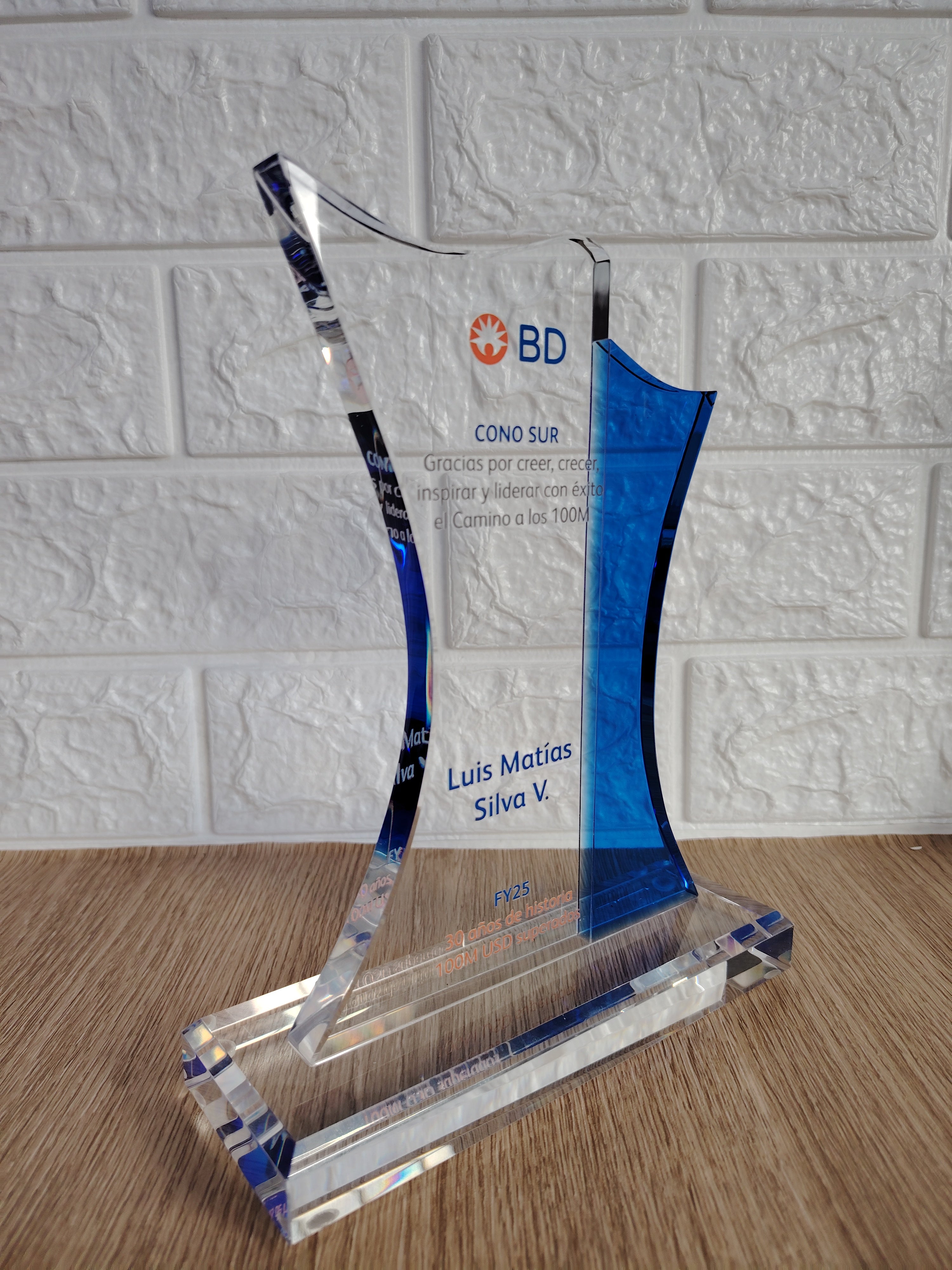 Trofeo Galvano Cristal Bauhaus