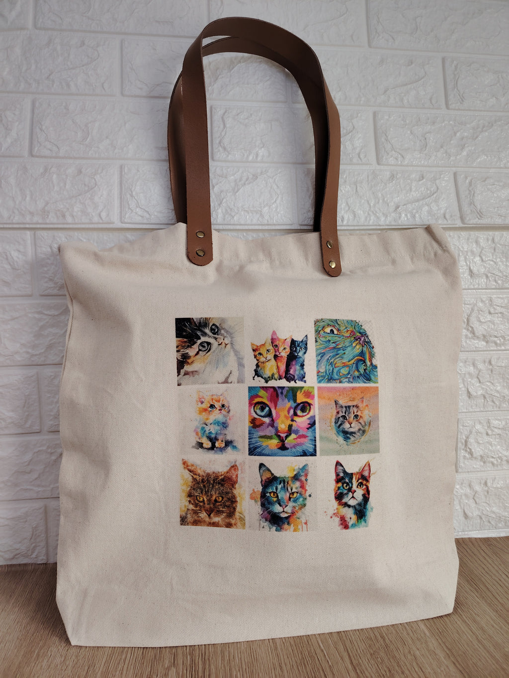 Bolsa de Compras 10oz Canvas asas Cuero