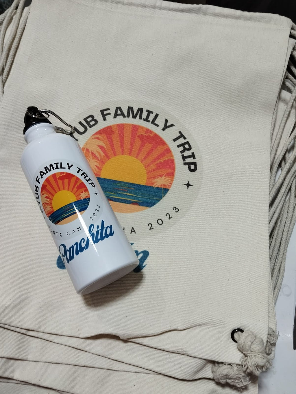 PACK MORRAL ALGODÓN + BOTELLA DE AGUA PERSONALIZADOS