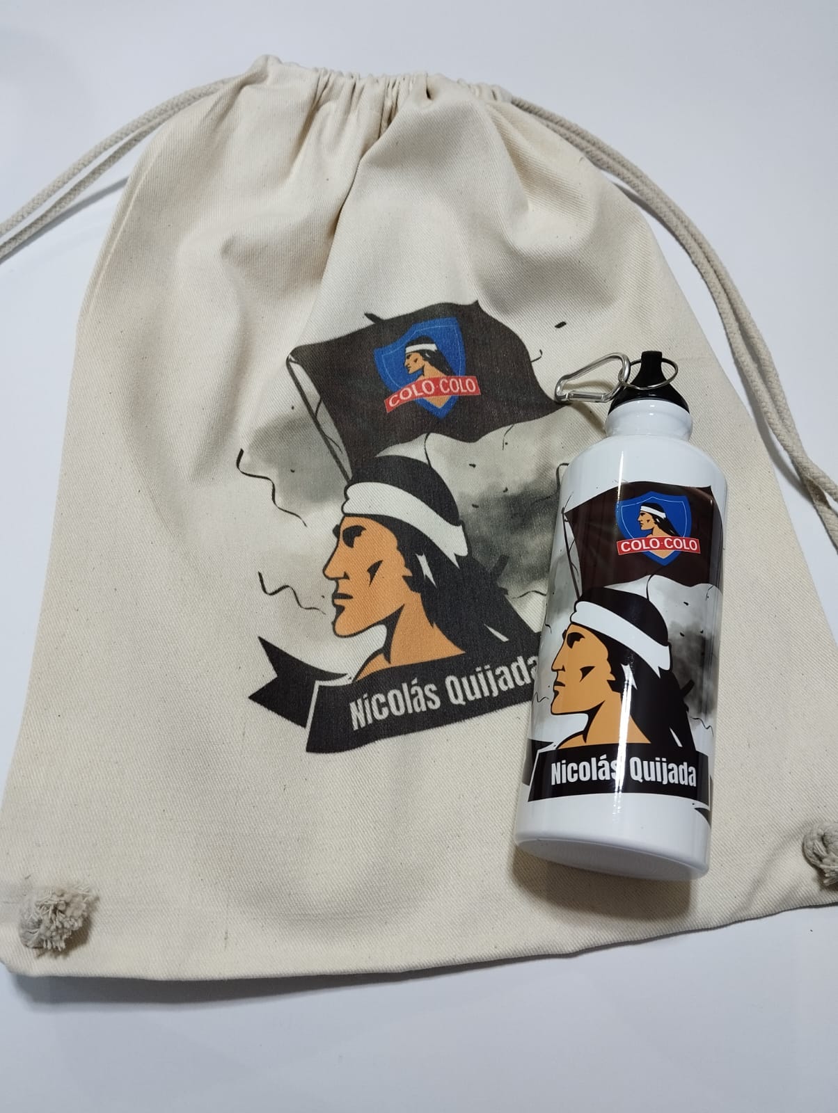 PACK MORRAL ALGODÓN + BOTELLA DE AGUA PERSONALIZADOS