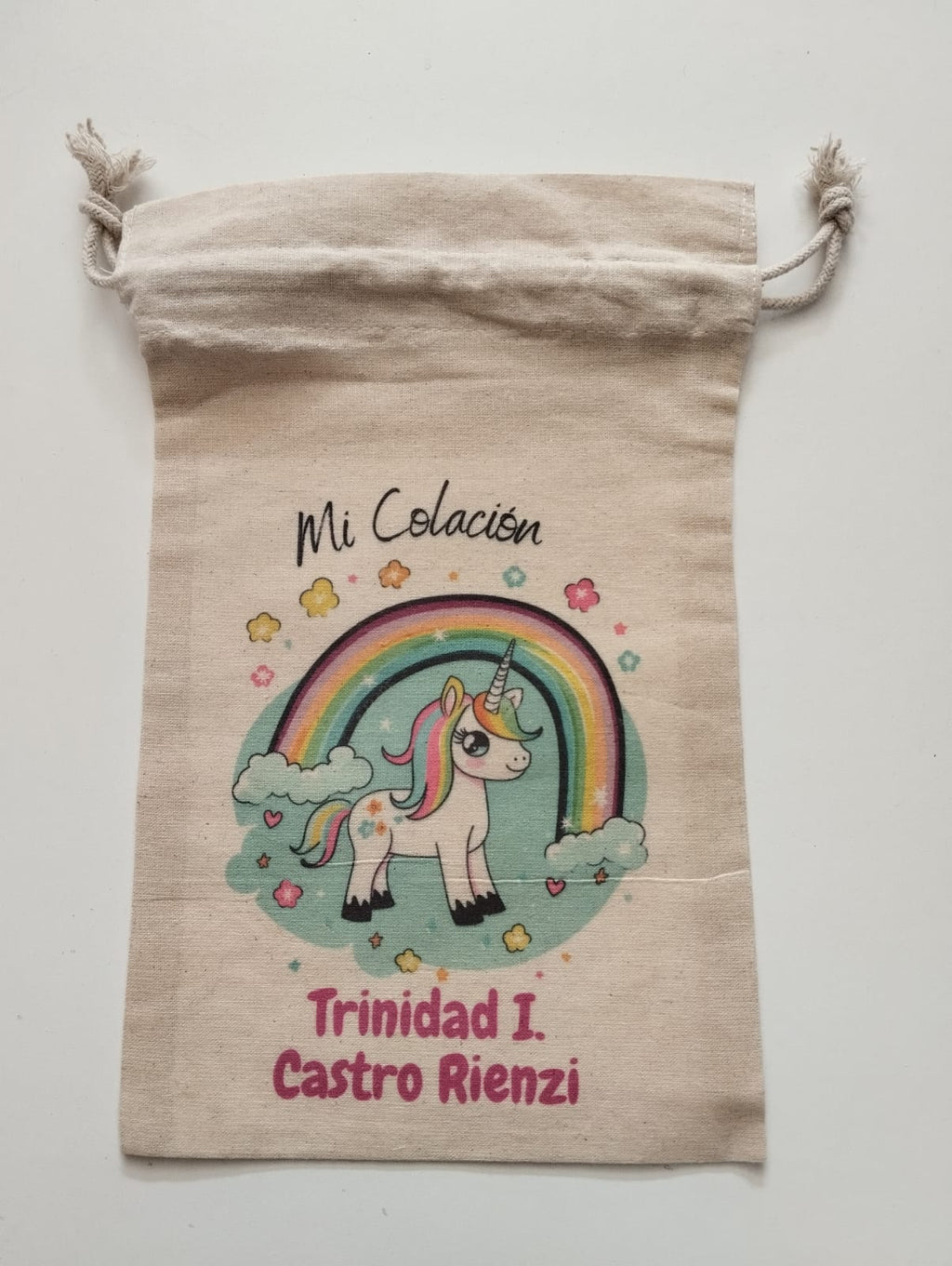 Saquito de algodón personalizado para la colación