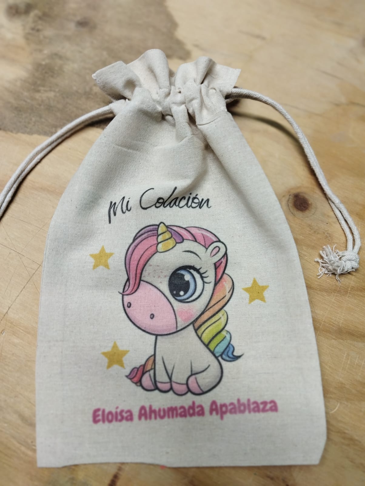 Saquito de algodón personalizado para la colación