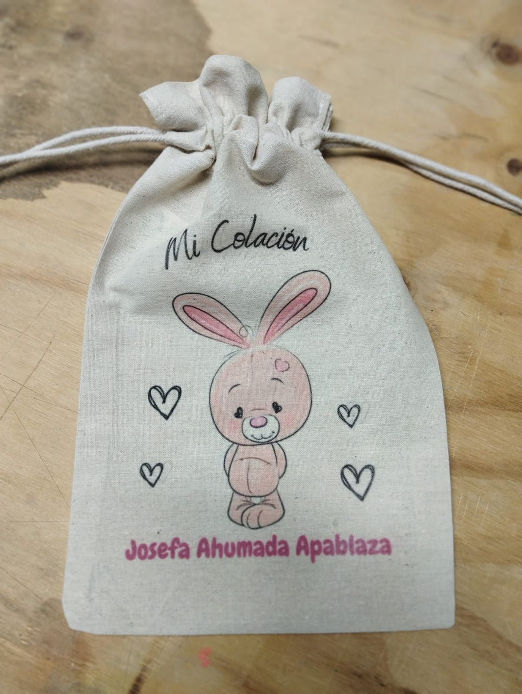 Saquito de algodón personalizado para la colación