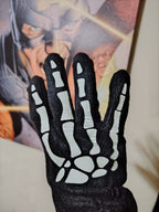 Guantes neon de calavera para disfraz de halloween