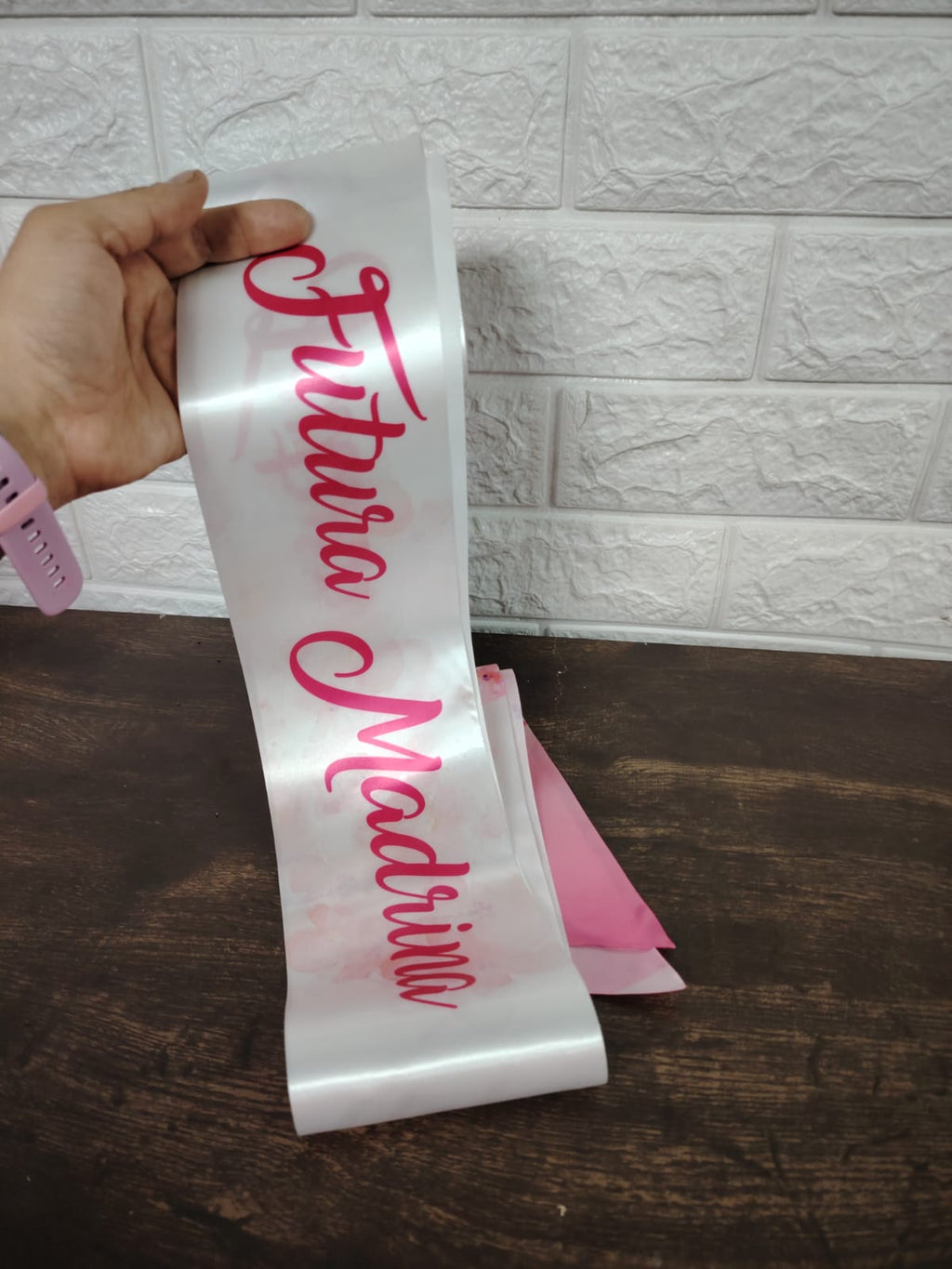 Banda personalizada Futura Mamá para baby shower