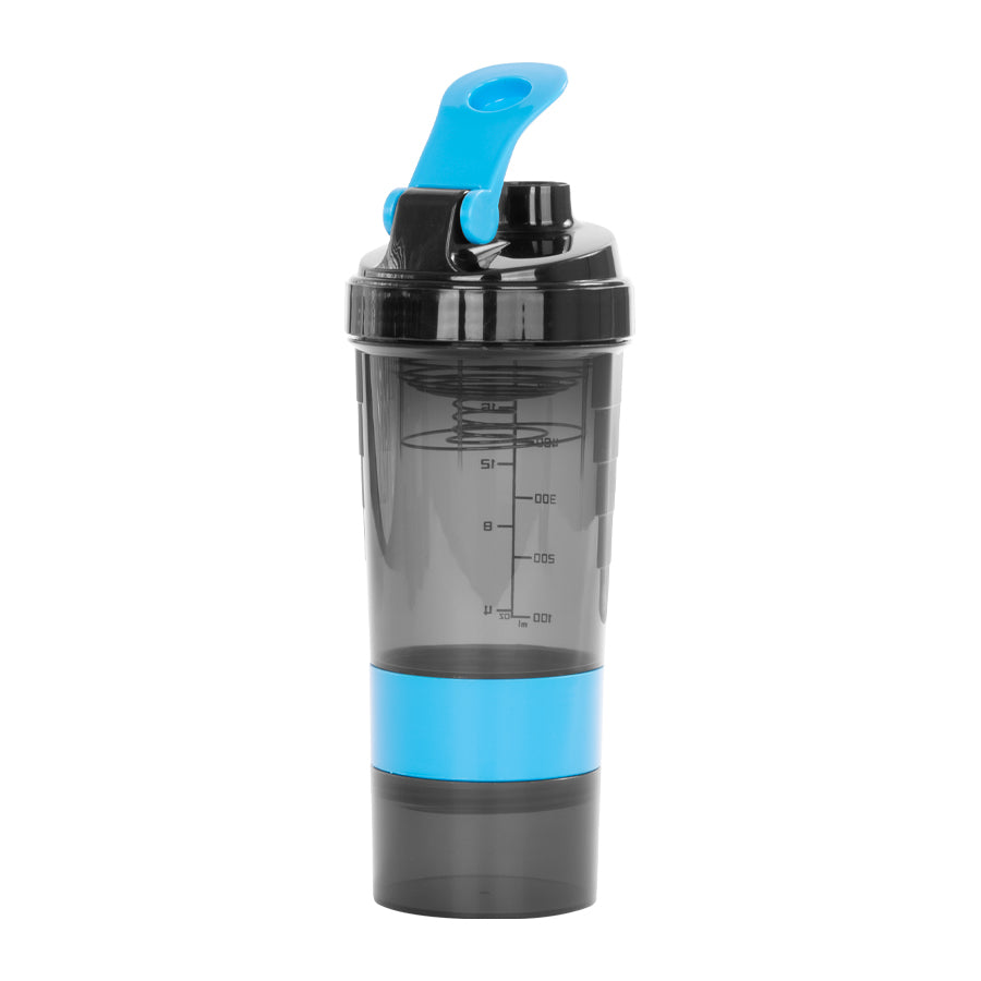Vaso Gym para batidos proteína "SHAKE", con 4 compartimientos.