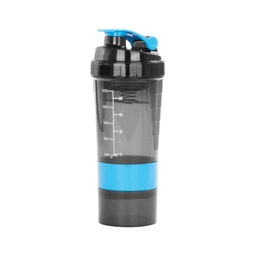 Vaso Gym para batidos proteína "SHAKE", con 4 compartimientos.