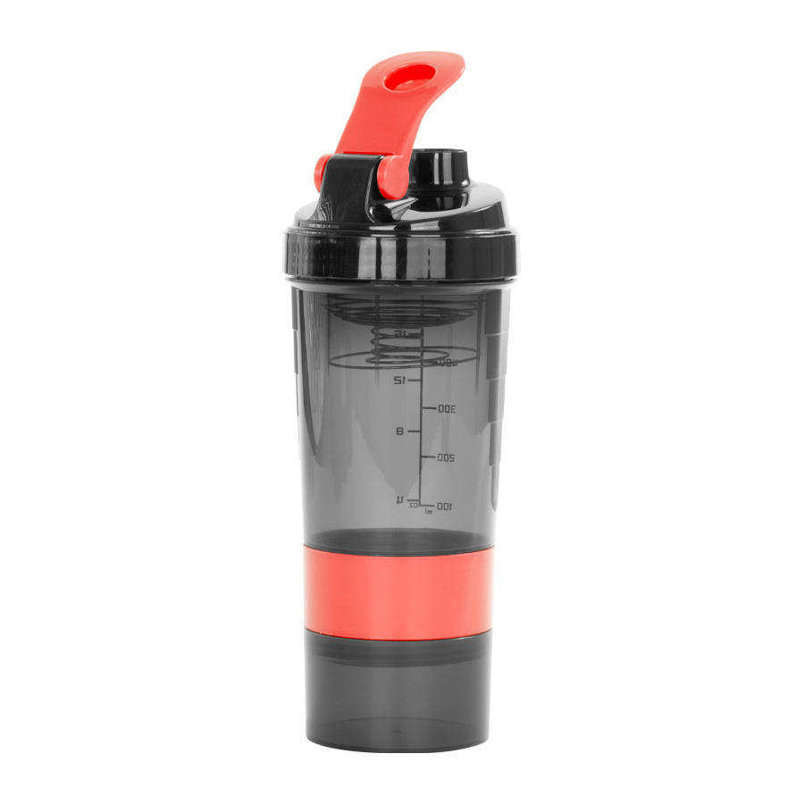 Vaso Gym para batidos proteína "SHAKE", con 4 compartimientos.