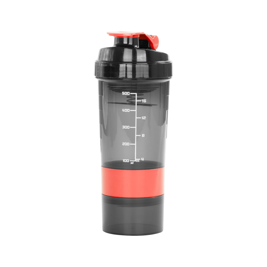 Vaso Gym para batidos proteína "SHAKE", con 4 compartimientos.