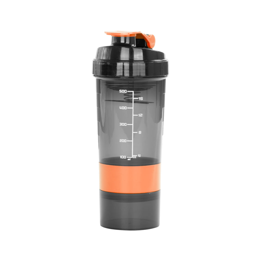 Vaso Gym para batidos proteína "SHAKE", con 4 compartimientos.