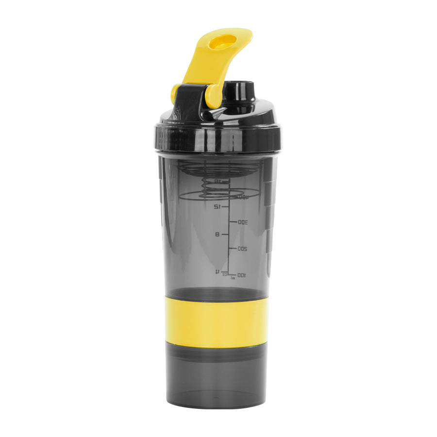 Vaso Gym para batidos proteína "SHAKE", con 4 compartimientos.