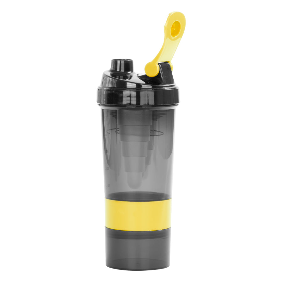 Vaso Gym para batidos proteína "SHAKE", con 4 compartimientos.