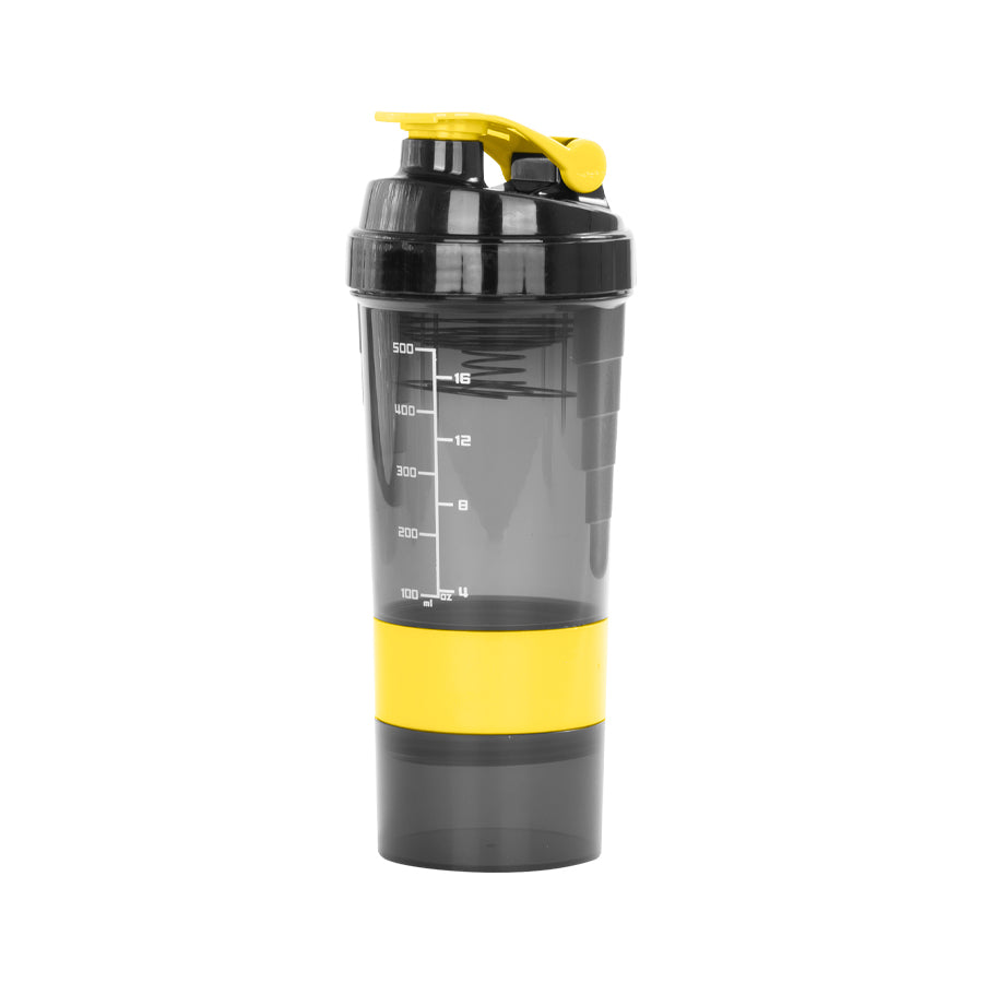 Vaso Gym para batidos proteína "SHAKE", con 4 compartimientos.