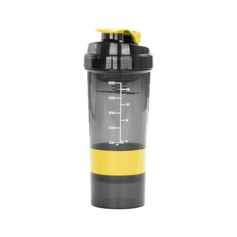 Vaso Gym para batidos proteína "SHAKE", con 4 compartimientos.