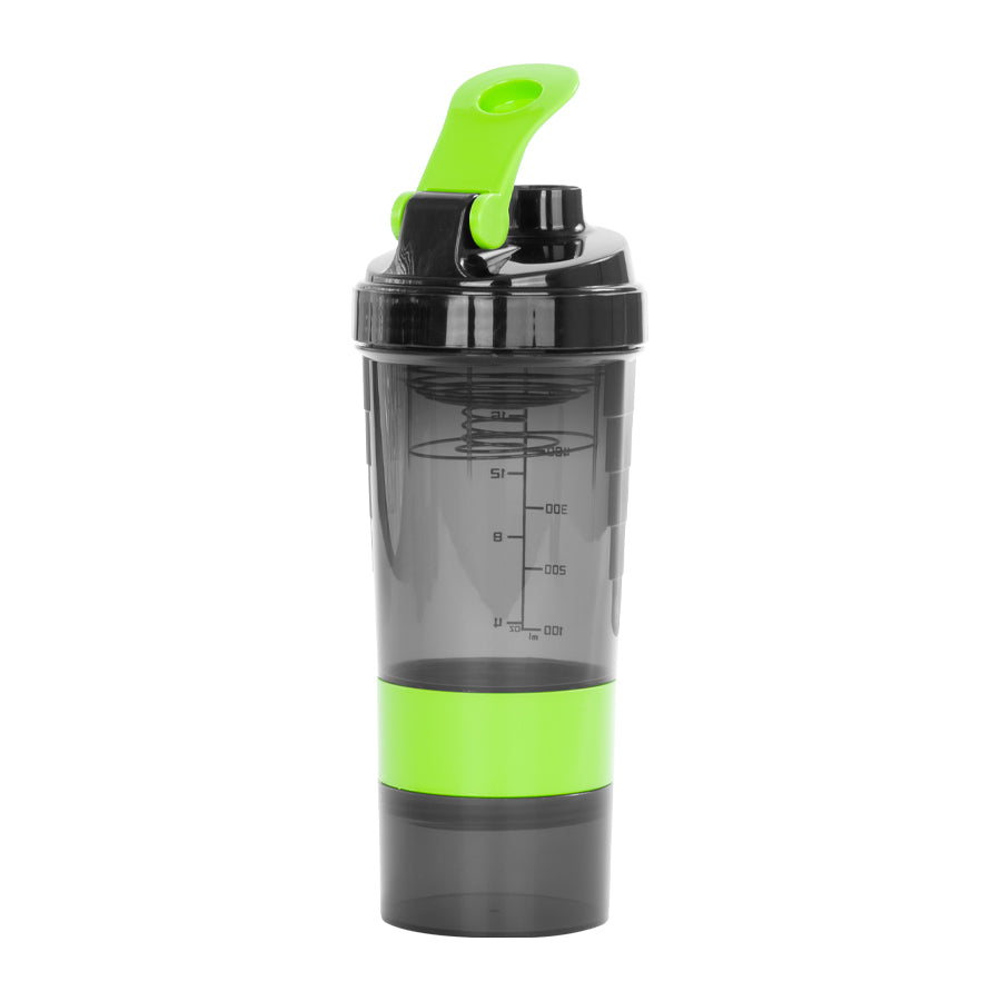 Vaso Gym para batidos proteína "SHAKE", con 4 compartimientos.