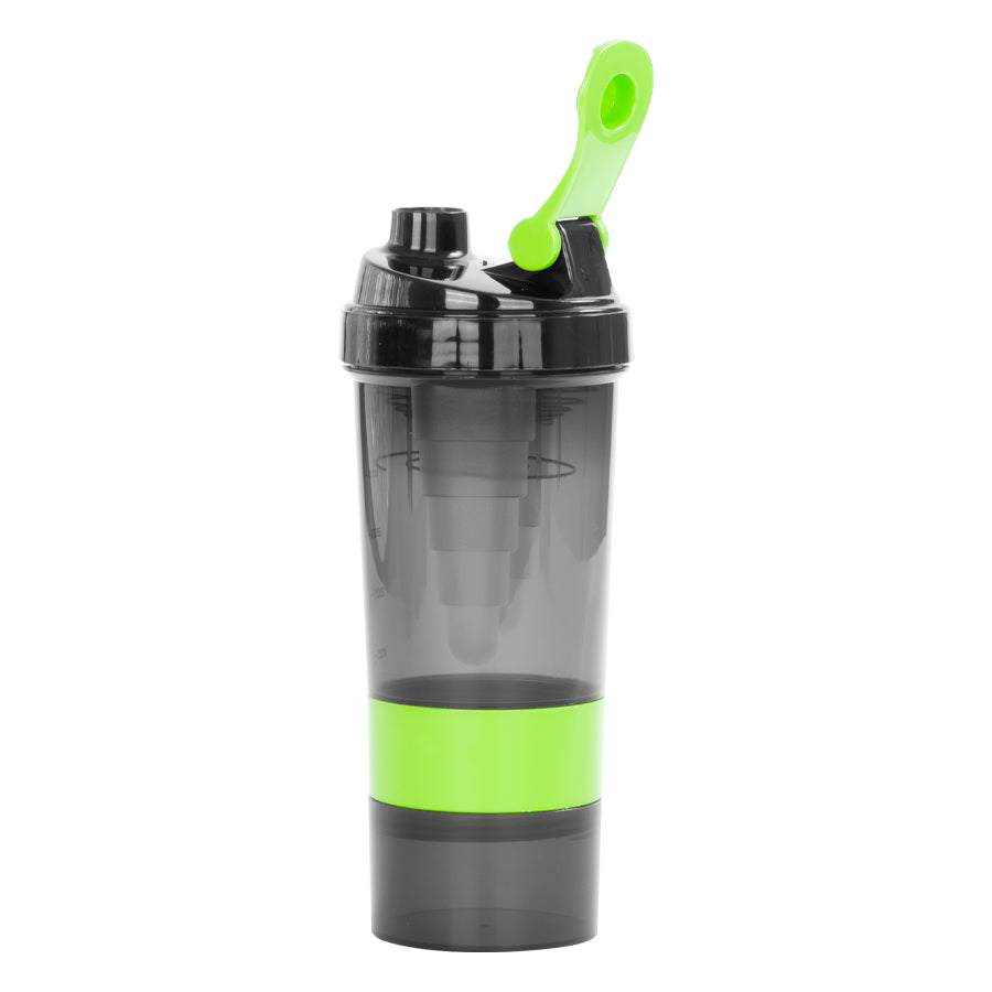 Vaso Gym para batidos proteína "SHAKE", con 4 compartimientos.