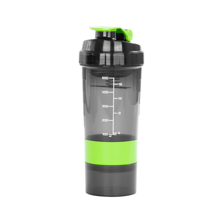 Vaso Gym para batidos proteína "SHAKE", con 4 compartimientos.