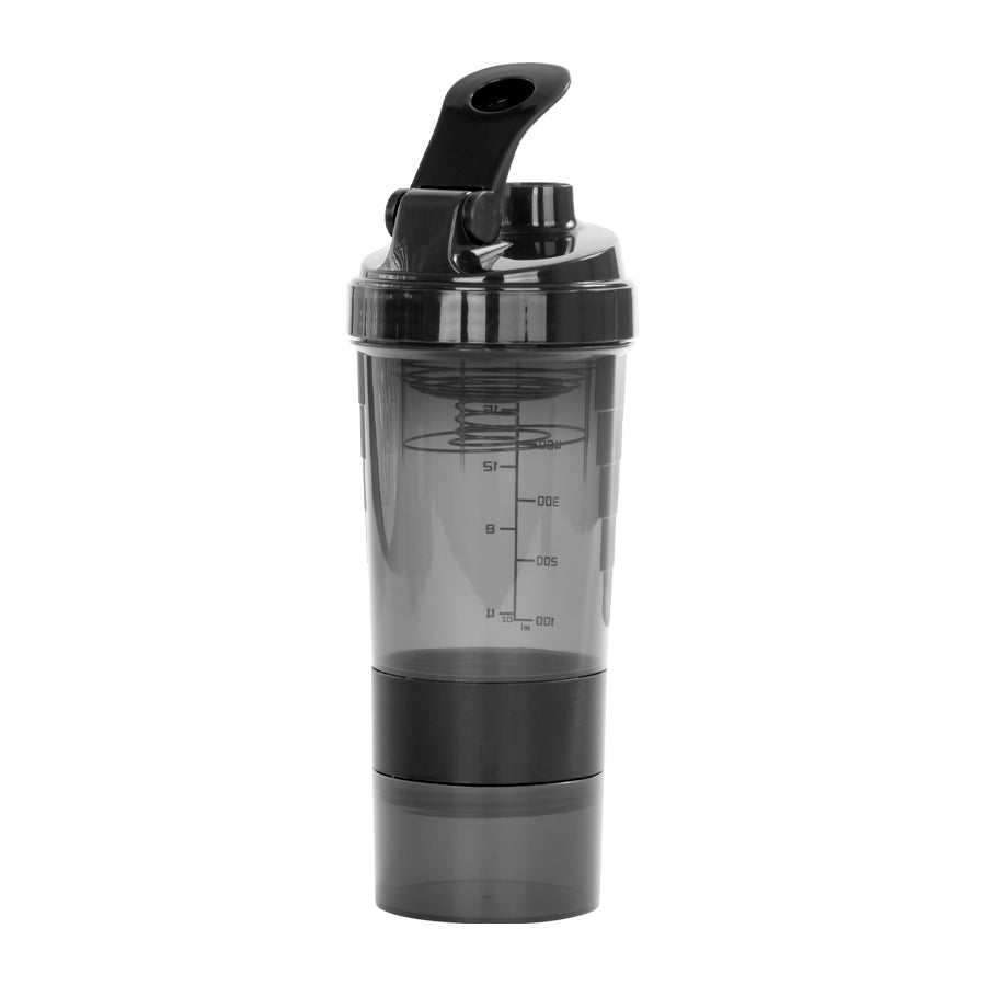 Vaso Gym para batidos proteína "SHAKE", con 4 compartimientos.