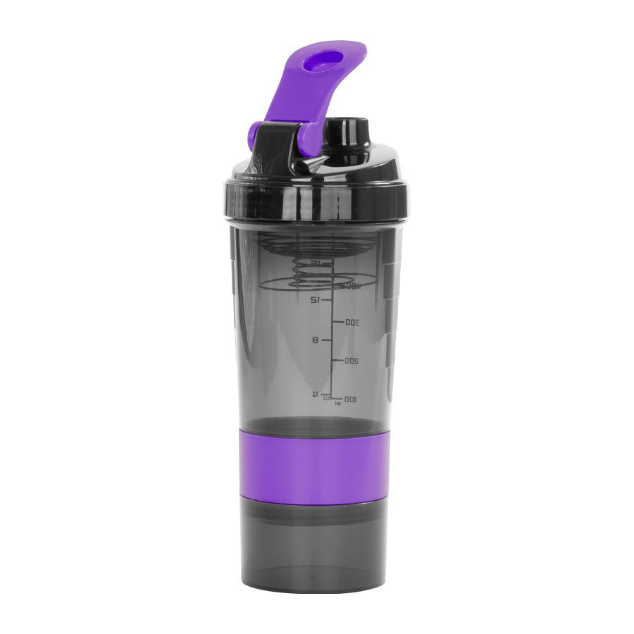 Vaso Gym para batidos proteína "SHAKE", con 4 compartimientos.